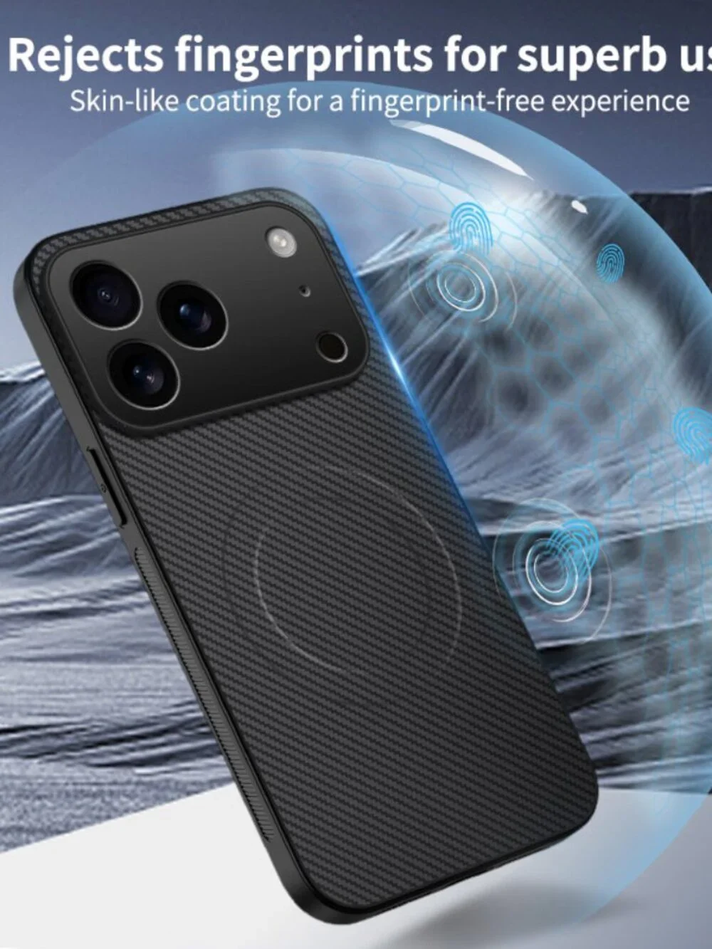 iPhone 17 Pro Max Carbon Fiber Case Magnetic Slim Bumper Hard Back